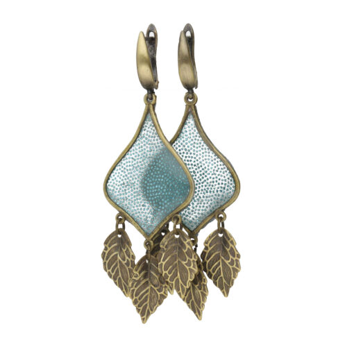 Gevlochten blauwe – Elegante Halsketting en Oorbellen met Resin Art – Statement
