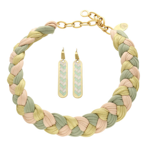 Set ketting met oorbellen groen