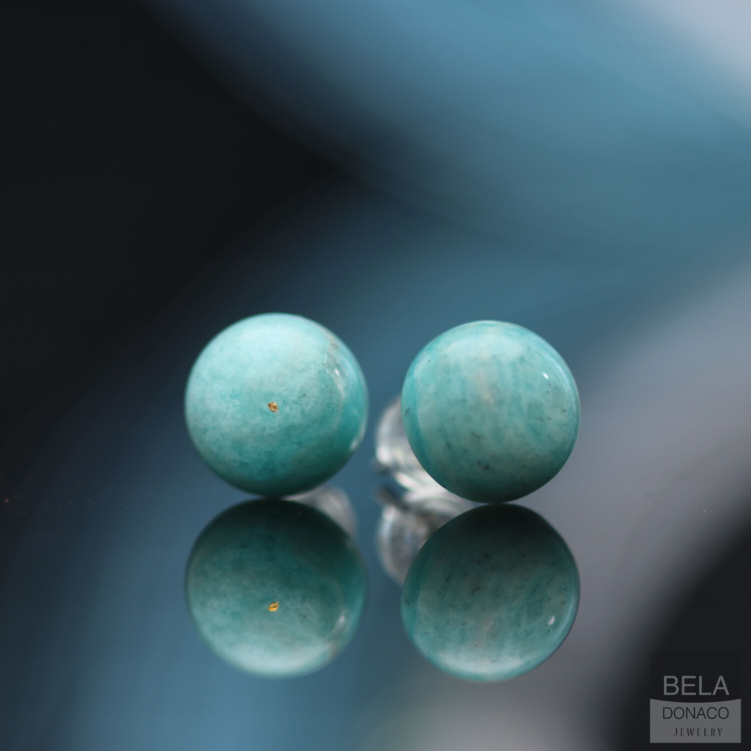 Oorknopjes - Classic - B10 - Amazoniet - Sterling Zilver